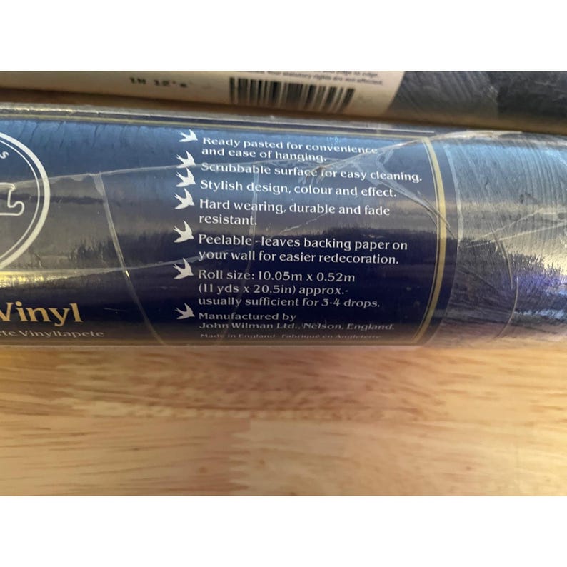 Coloroll Baldrine Ready Pasted Vinyl Wallpaper 257363 Blue Silver ...