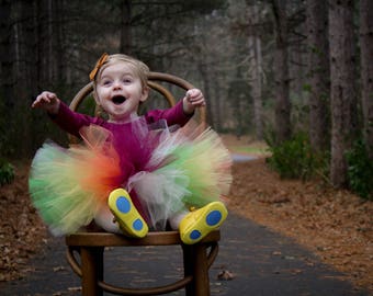 Burgundy White Green Orange Light gold tutu, Fall tutu, Thanksgiving tutu, Baby tutu, Birthday tutu, Baby shower gift, full tutu