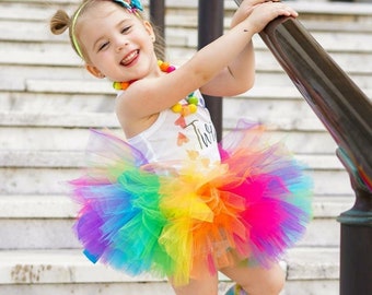 Rainbow tutu, neon tutu, untraditional rainbow tutu, LGBTQ pride week tutu, full fluffy tutu, birthday tutu, rainbow tutu for women