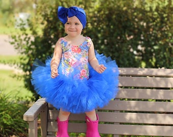 Royal blue tutu, blue tutu, full tutu, first birthday tutu, smash cake tutu, Sonic the Hedgehog, pete the Cat, cookie monster