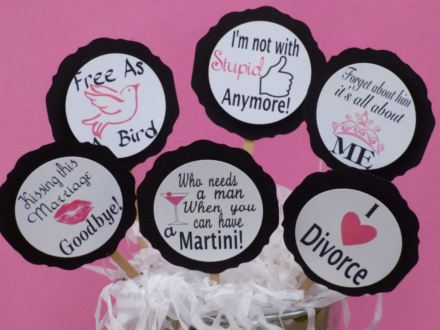 Funny Divorce Cupcake Toppers Etsy