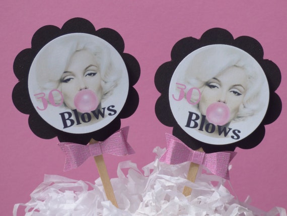 Marilyn Monroe Milestone Birthday Cupcake Toppers Etsy
