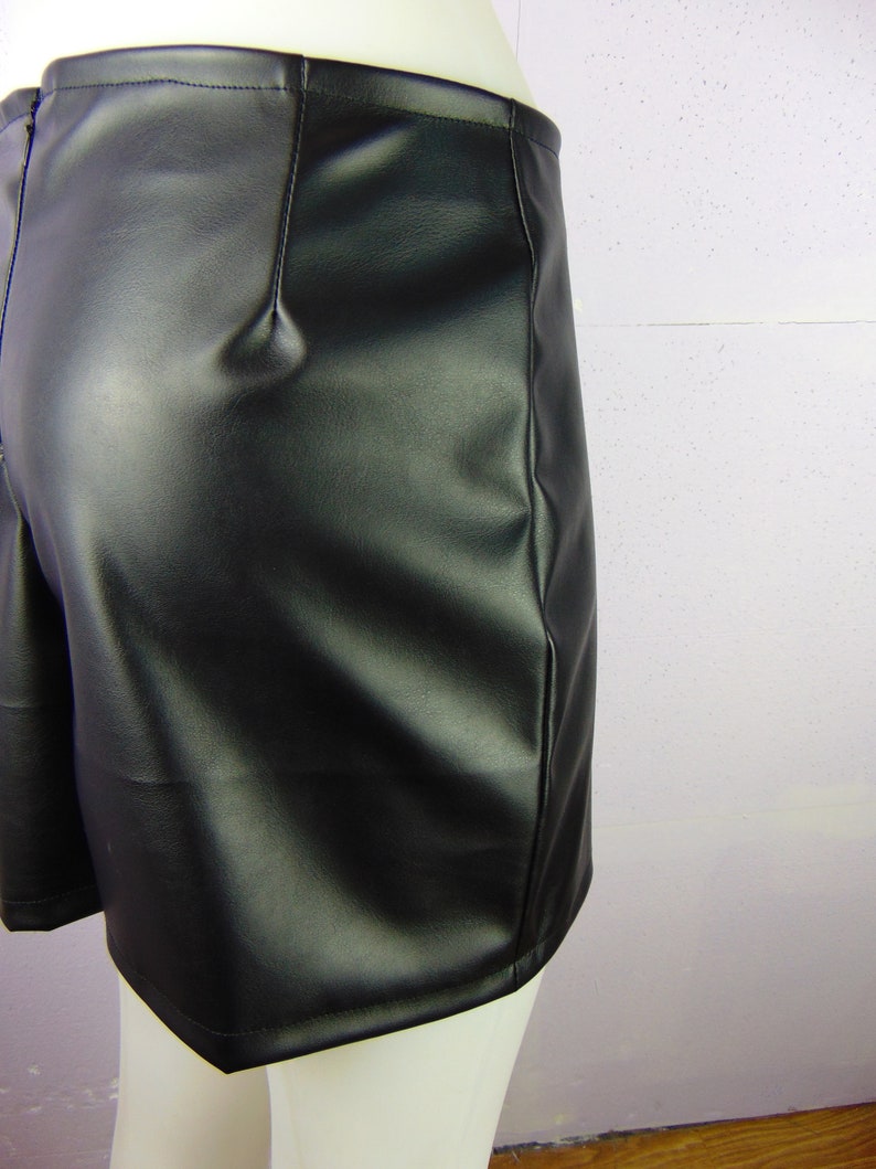 Faux leather shorts