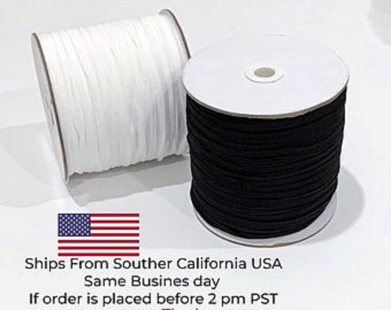1/4 Inch and 1/8 Inch Thick Elastic Band Black Elastic Cord Etsy