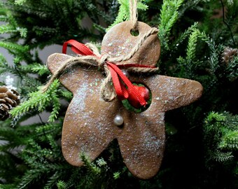 Gingerbread Man with Heart handmade Christmas ornament