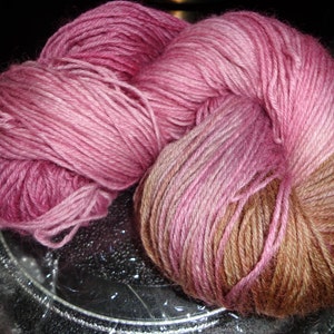 100% Sport Weight Wool Yarn Dusty Poison Rose Color way