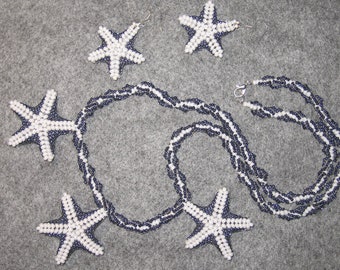 Sea star shape necklace & earrings set