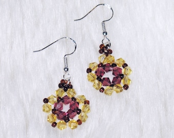 Bicolour bicone crystal earrings