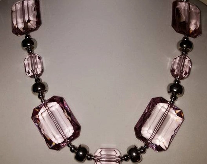 Pink Acrylic Bead Chunky Necklace Pink Chunky Necklace Etsy