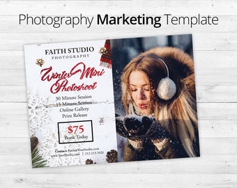 Christmas Mini Session Template - Photography Marketing Board - Facebook post, Christmas Minis - Photoshop Template