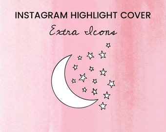 Instagram Story Highlights Cover Icons - One Hand Drawn Instagram Icon, IG Stories, Social Media, Graphics Bundle, Fashion Travel Bloggers