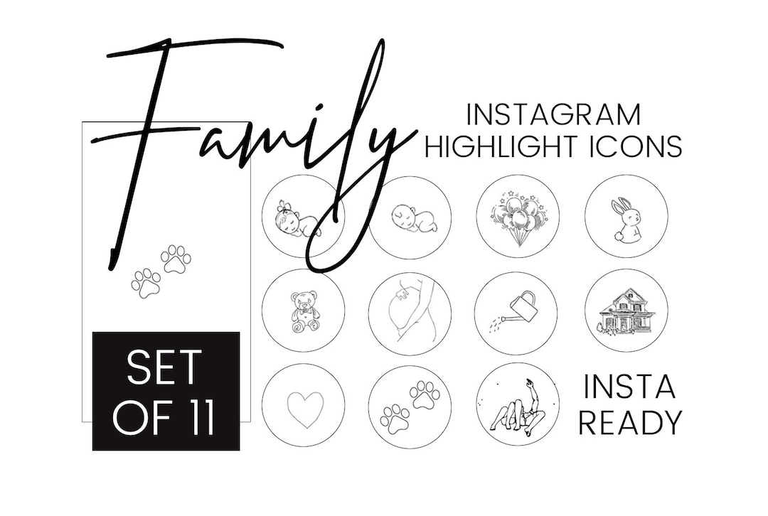 Family Instagram Story Highlight Icons Covers Family, Pets, Love, Home
