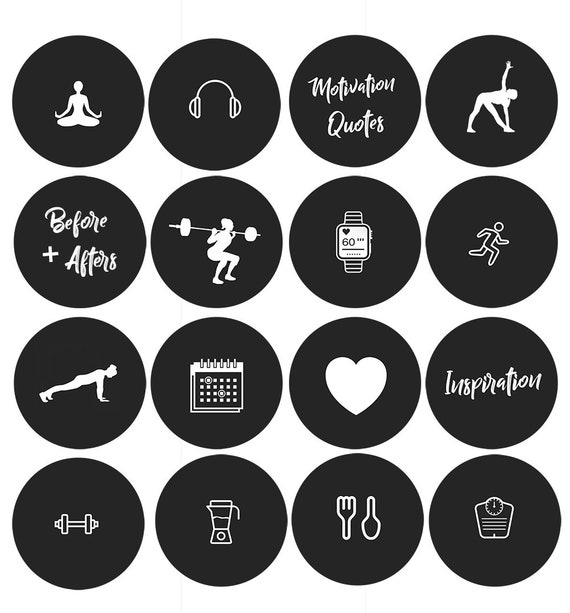 Instagram Story Fitness Highlights Icons Set Of 19 Instagram Etsy