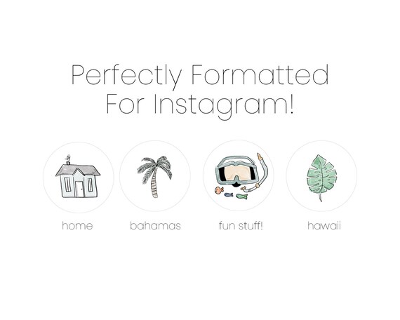 40 Instagram Story Highlight Cover Icons Hand Drawn Pastel Etsy