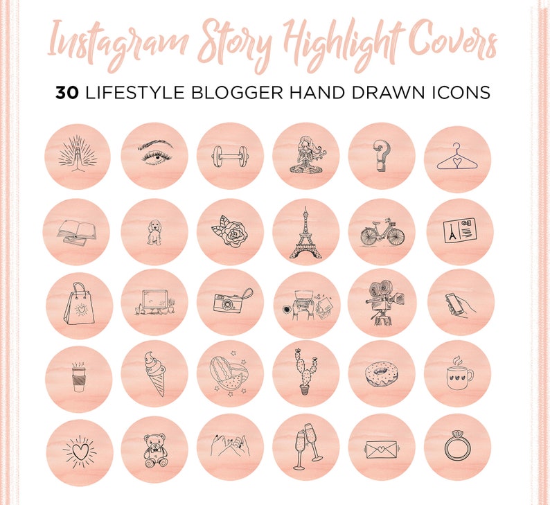 Instagram Story Highlights Cover Icons Set 30 Instagram Icons - Etsy ...