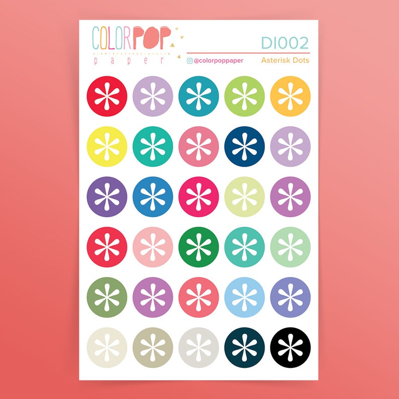 Asterisk Stickers, Asterisks, Asterisk Planner Stickers DI002 image 2