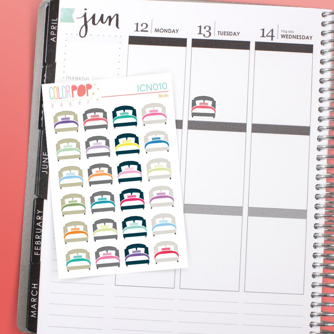 Bed Stickers, Change the Sheets Stickers, Bed Planner Stickers ICN010 ...