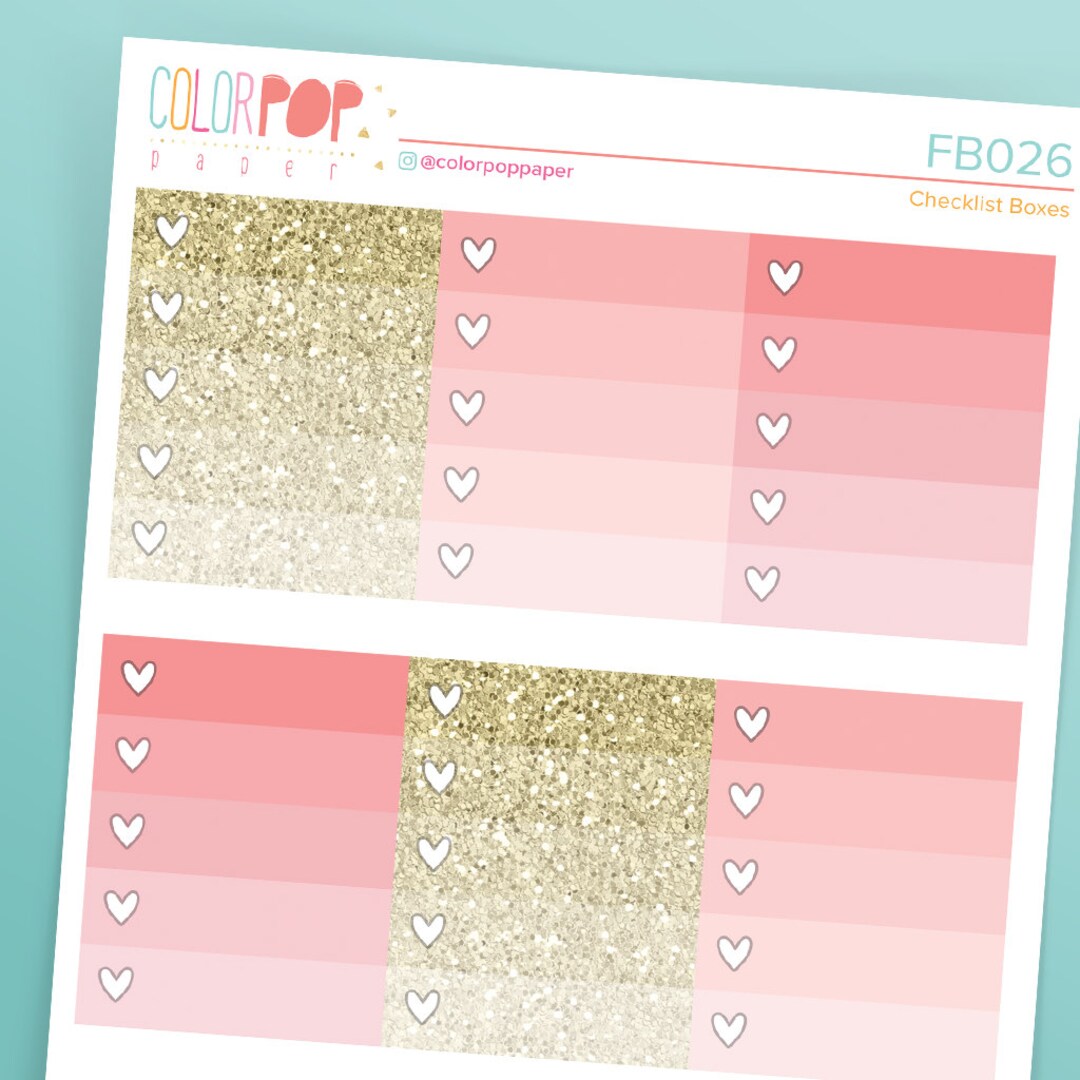 Ombre Checklists, Ombre Checklist Boxes, Square Checklist Stickers for ...