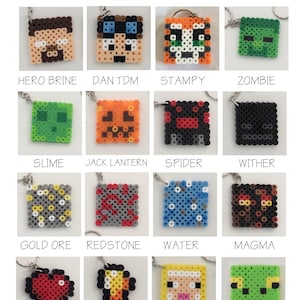 1 X Minecraft Inspired Key Chain Key Ring Etsy