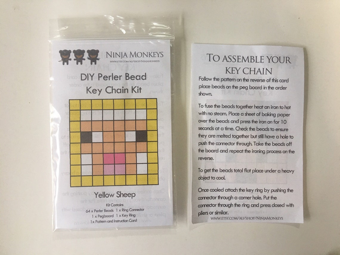 DIY Perler Bead Key Chain Kit Etsy