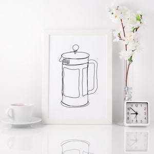 French Press | Line Drawing | Illustration Print | art