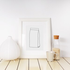 Coffee Beans Bag | Line Drawing | Illustration Print | art