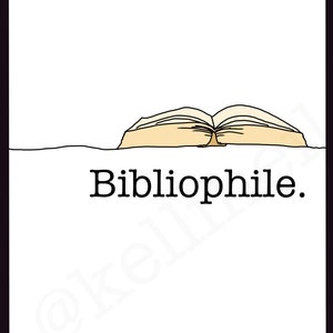 Amante del libro - impresión de arte - bibliófilo - lectura dibujo ilustración