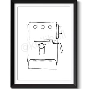 Espresso Machine | Line Drawing | Illustration Print | art
