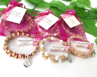 Free Shipping,Wine Cork Bracelets,Wine Lover Gifts,Red Wine,White Wine,Rosé Wine Colors,Cancer Bracelets