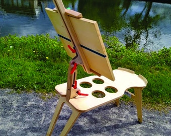 My EasyL The most versatile, lightest and finest donkey easel, art horse or art bench made.  For Plein Air artist as well as studio artist.