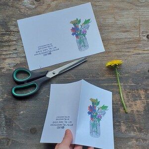 2 cartões posy para impressão de Alice Draws the Line - imprima em um cartão A4, corte em dois cartões e dobre cada um ao meio, poste para um amigo ou pessoa querida