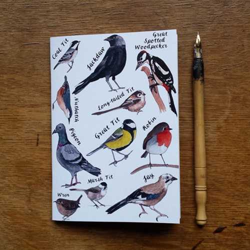A6 Bird Notebook With Printed Pen and Ink Illustrations by - Etsy