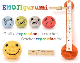 EMOJIGURUMI AMIGURUMI Crochet EMOTICON Emoji Expression Emotion Tool Montessori Pdf Pattern Tutorial Beginner Easy FROGandTOAD Créations