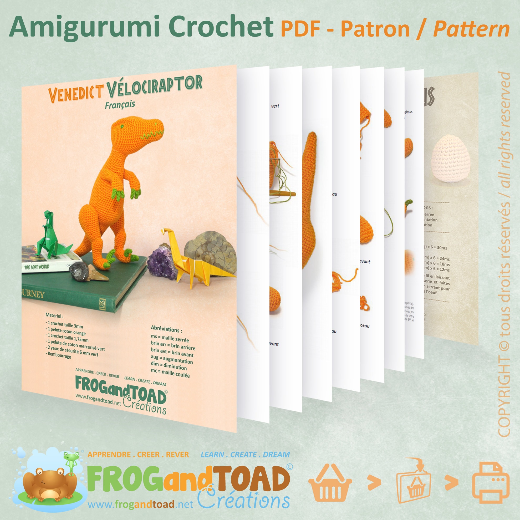 39 T-Rex Crochet Patterns: Unearth Your Creative Side with Dinosaur Designs 35 Amigurumi Velociraptor Dinosaur Crochet Dino Free