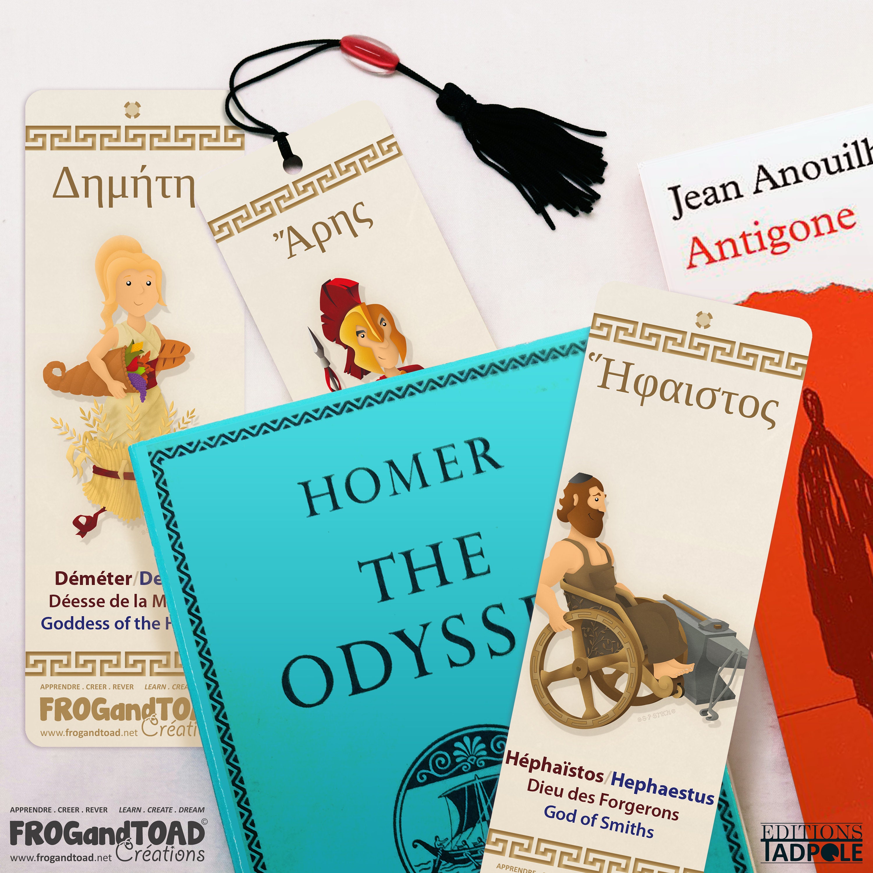Printable Bookmarks - GREEK GODS MYTHOLOGY Bilingual French English ...