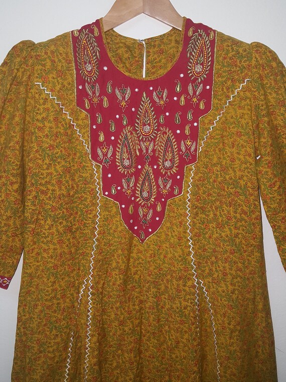 VTG Ethinc 70'S, Indian Cotton, GAUZE, Gypsy  Dre… - image 2