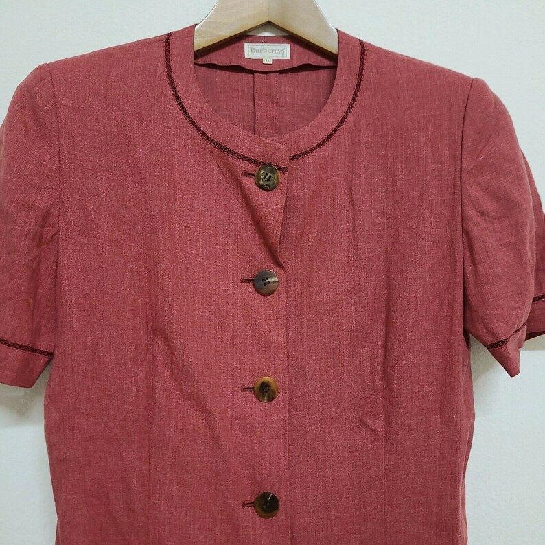 Vintage Burberrys Japanese blazer jacket women's Made in Japan Red color image 2