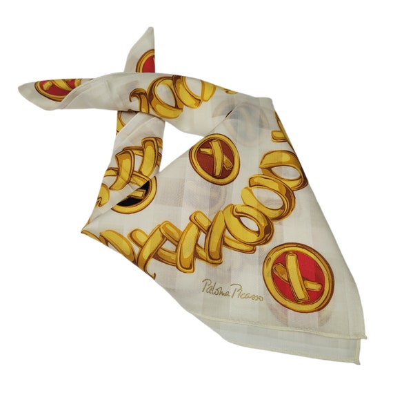 Paloma Picasso Cotton Bandanna,Arty Handkerchief,… - image 1