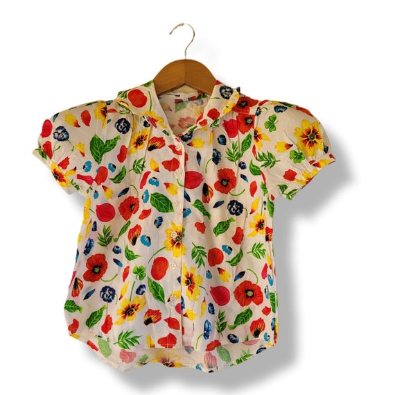 Vintage KENZO shirt Size 120 Kids shirt, Flower s… - image 1