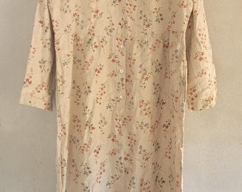 Robe fleurie en lin Talbots vintage des années 90 - Maxi manches longues taille 16
