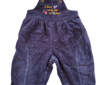 Vintage Baby Overalls Size 80(12-18 M) Blue Corduroy Overalls Baby clothes Summer kids Christmas baby clothes Bear Overalls Made in Japan