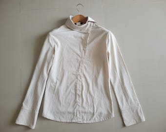 blazer Miki Mialy vintage : veste de travail crème chic, fabriquée en France, taille 40
