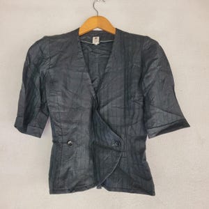 Vintage 90s Ungaro Parallele Paris Blazer Size 9 Sz S Made in Japan Linen blazer women Green blazer Short sleeve Y2K Vintage Blazer