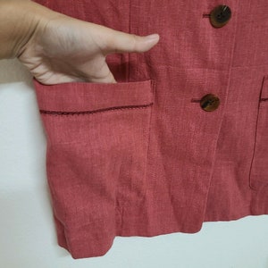 Vintage Burberrys Japanese blazer jacket women's Made in Japan Red color image 7