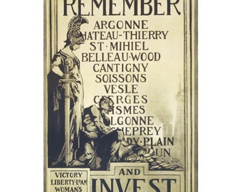 Remember & Invest Victory Liberty Loan War Poster FRIDGE MAGNET, 1917 WWI Campaign Mini Gift Refrigerator Magnet