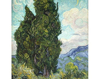 Vincent van Gogh, Cypresses FRIDGE MAGNET, 1889 Fine Art Repro Post Impressionism Mini Gift Refrigerator