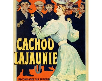 Cachou Lajaunie Advertising Poster FRIDGE MAGNET, 1890 Francesco Tamagno C. French Breath Mint Mini Gift Refrigerator