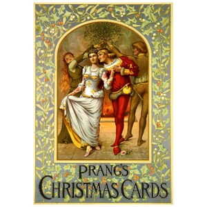Prang’s Christmas Cards Advertising Poster FRIDGE MAGNET, 1886 Holiday Gift Greeting Card Mini Gift Refrigerator