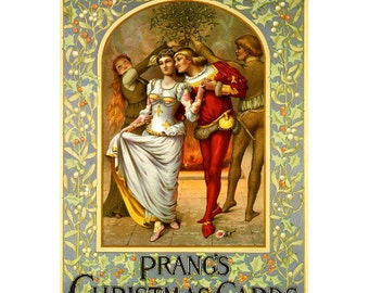 Prang’s Christmas Cards Advertising Poster FRIDGE MAGNET, 1886 Holiday Gift Greeting Card Mini Gift Refrigerator