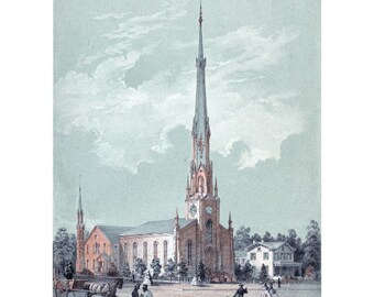 Christ Church, Germantown, Philadelphia FRIDGE MAGNET, 1857 PA Americana Ad Repro Mini Gift Refrigerator Magnet